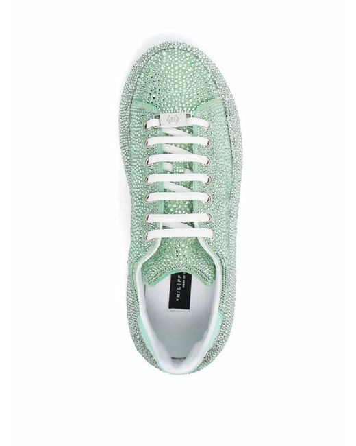 Philipp Plein Green Runner Crystal Low-Top Sneakers