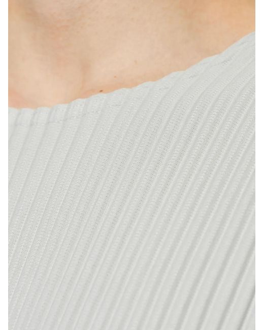 Homme Plissé Issey Miyake White Pleated T-Shirt for men