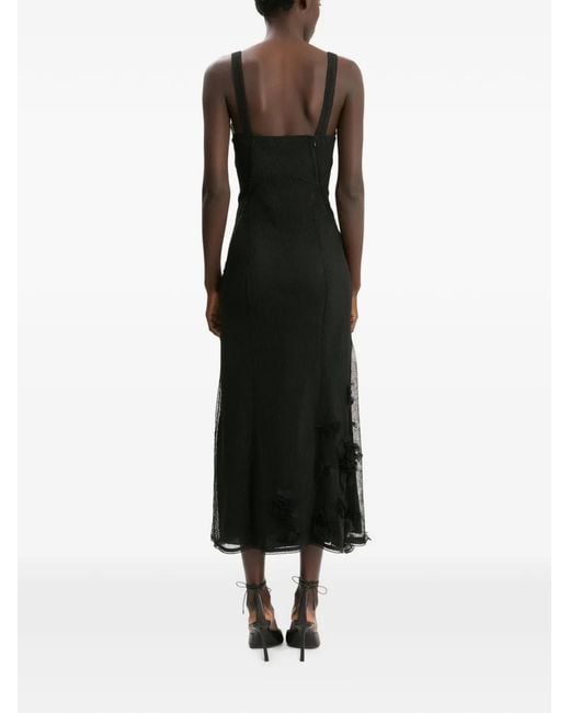 Victoria Beckham Black Robe À Empiècements Contrastants