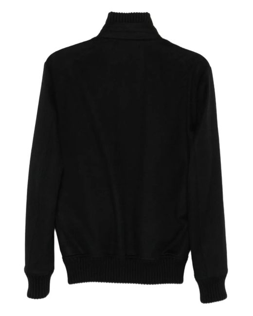 KIRED Black Ribbed-Cuff Zip-Front Jacket for men