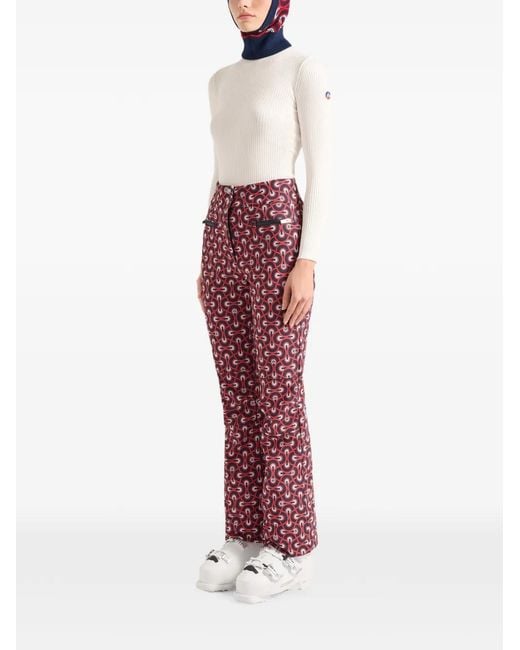 Fusalp Red Diana Patterned Zip Ski Pants