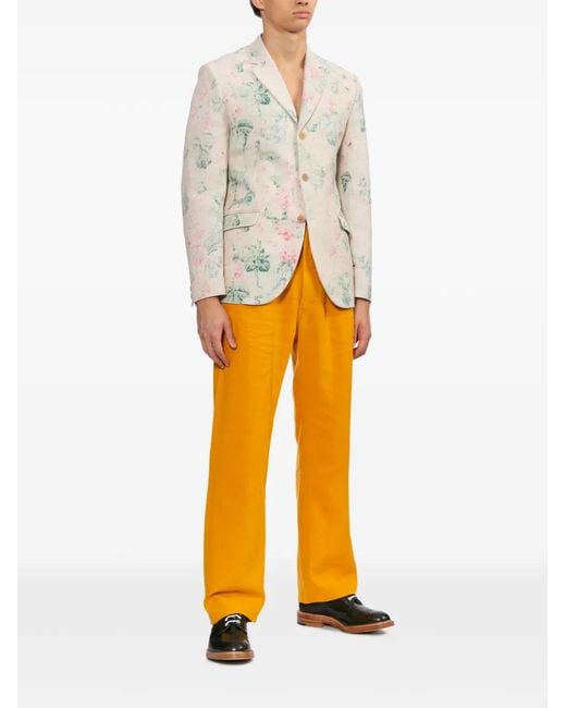 Junya Watanabe White Rose-Print Blazer for men