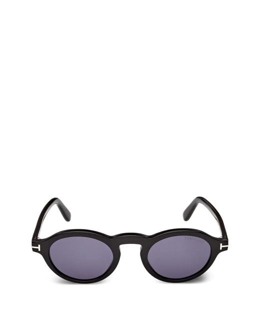 Tom Ford Black Round-Frame Sunglasses for men