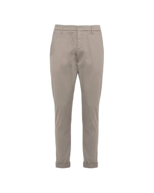 Dondup Gray Cuffed Chinos for men