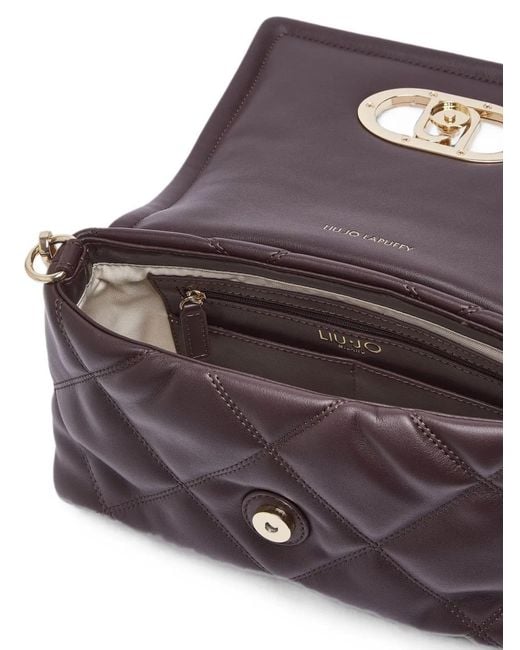 Liu Jo Gray Medium Lapuffy Bag With Quilted Design