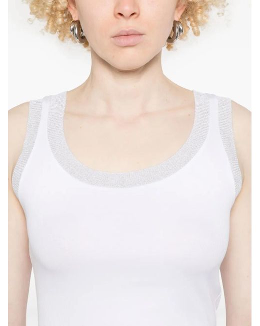 Fabiana Filippi White Lurex-Trim Tank Top