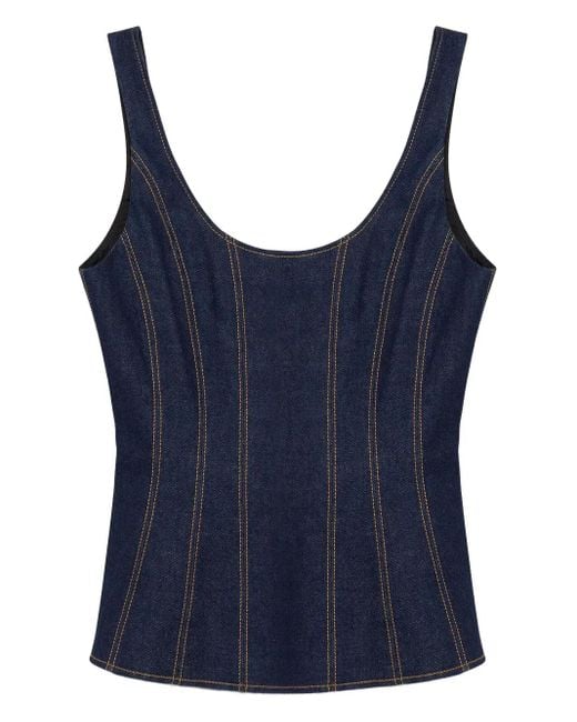 Jonathan Simkhai Blue Lachlan Denim Top