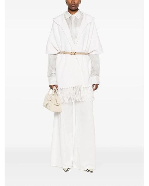 Philo-Sofie Cashmere White Fringed Jacket