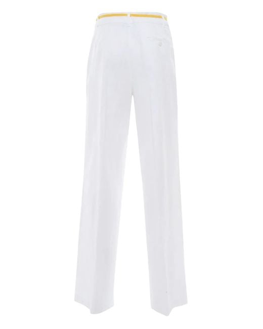 Aspesi White Ribbon-belt Trousers