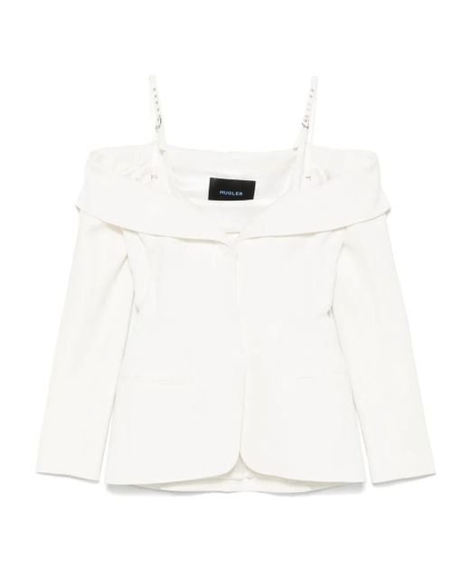 Mugler White Schmale Jacke