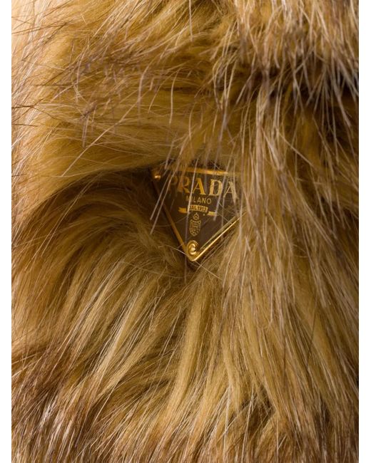 Prada Natural Enamel Triangle-Logo Bucket Hat