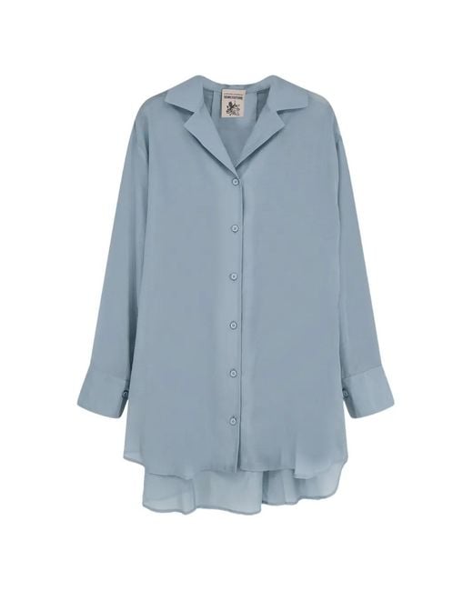 Semicouture Blue Rachelle Oversized-Fit Shirt