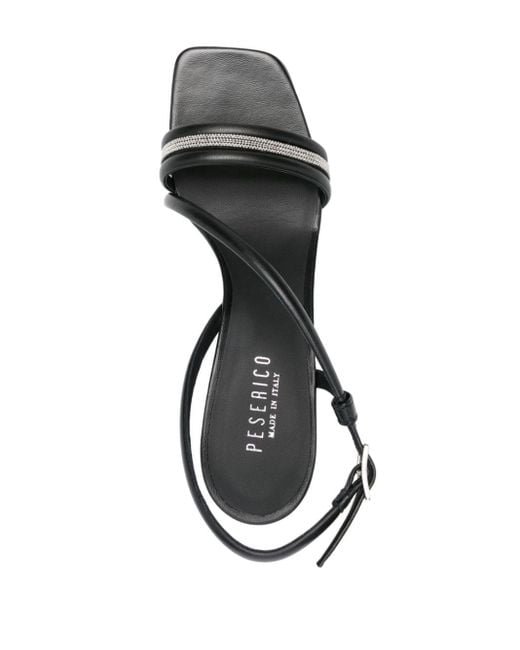 Peserico Black Sandalen aus Nappaleder 65mm