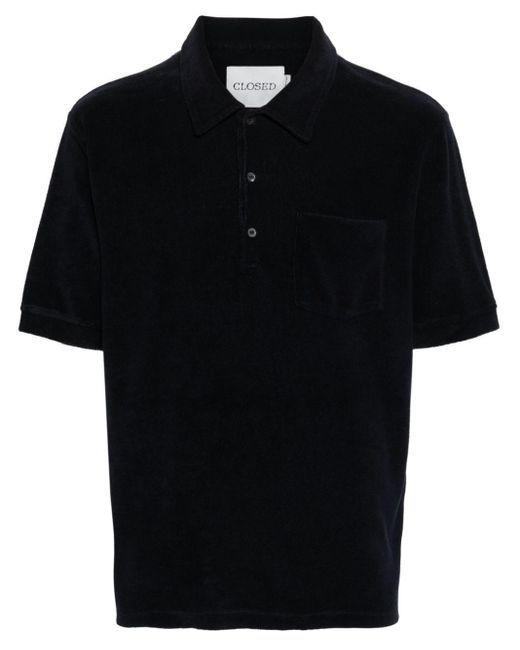 Closed Black Terry-cloth Polo Shirt for men