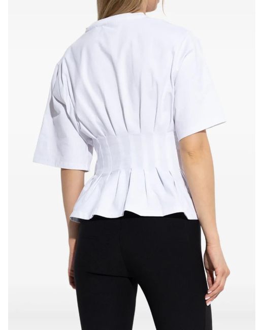 Gestuz White Inez Pleated T-Shirt