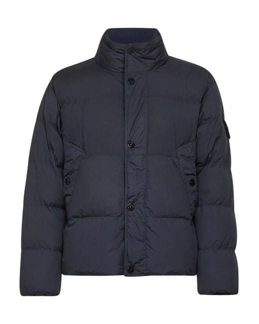 Plumífero Con Parche Del Logo Stone Island de hombre de color Blue