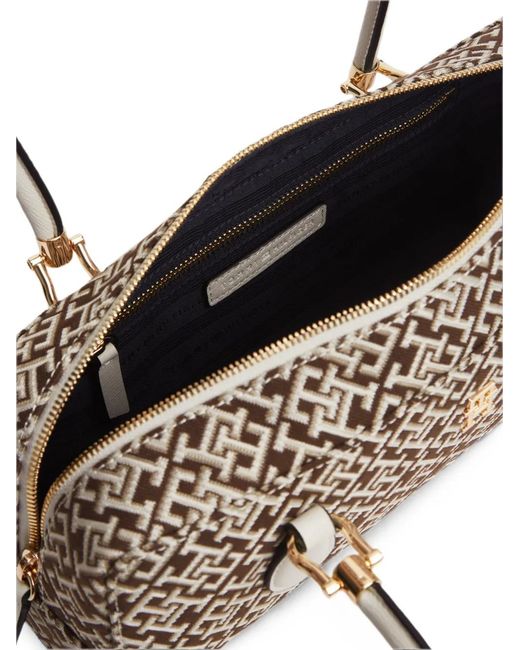 Tommy Hilfiger White Monogram-Jacquard Shoulder Bag