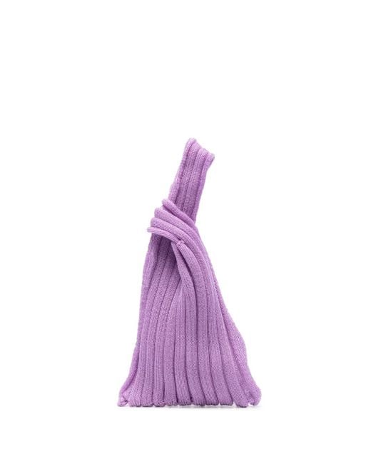 a. roege hove Purple Katrine Ribbed Knit Bag