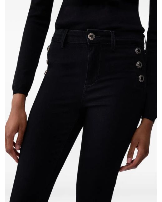 Liu Jo Black Skinny Jeans With Decorative Buttons