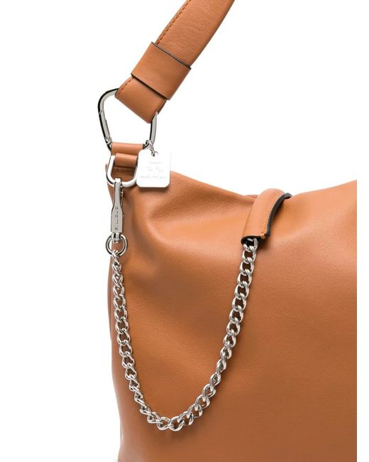 Cromia Brown Chain Leather Tote Bag