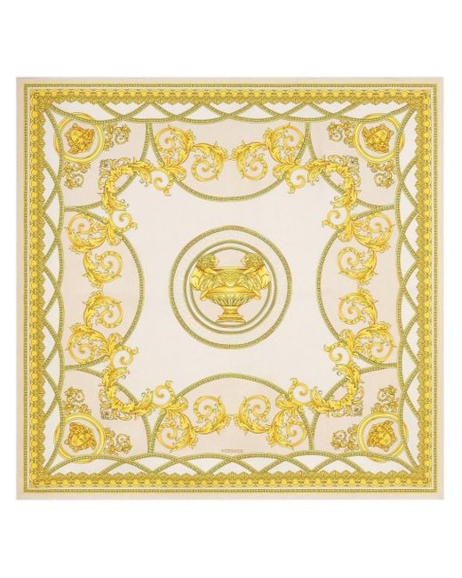 Versace Metallic Baroque Silk Scarf