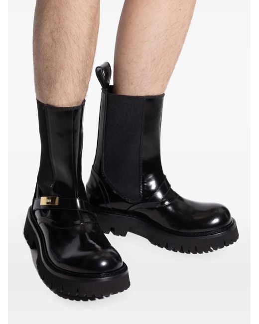 メンズ Moschino ストラップ チェルシーブーツ Black