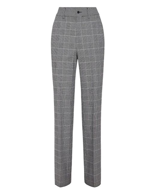 Philipp Plein Gray Long Straight Trousers Prince Of Wales