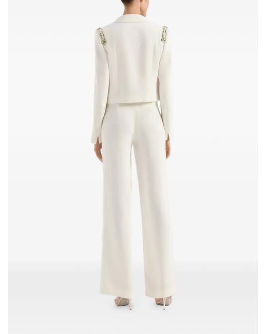 Genny White Cady Embellished Cropped Jacket