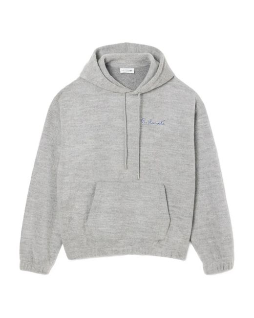 Lacoste Gray Long-Sleeve Pocket Hoodie for men
