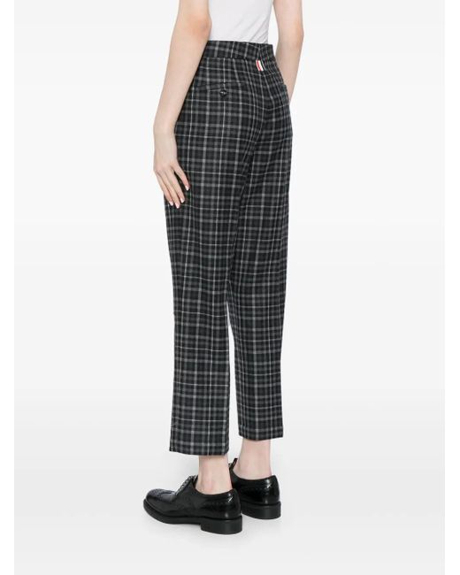 Thom Browne Black Plaid-Check Tailored Trousers
