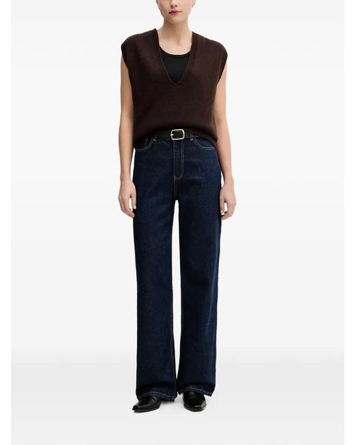 Sandro Ferrone Black V-Neck Vest