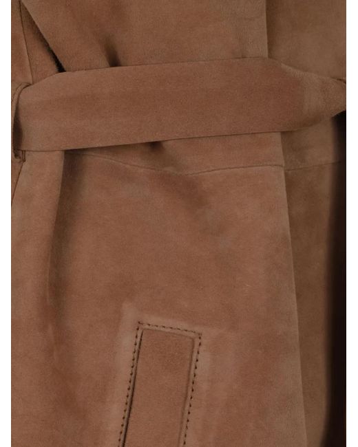 Desa Nineteenseventytwo Brown Button Belted Jacket