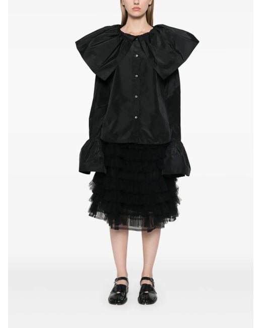 Yohji Yamamoto Black Taffeta Blouse