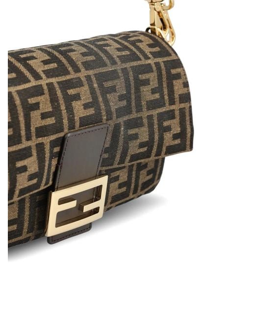 Fendi Metallic Baguette Medium Ff Jacquard Bag