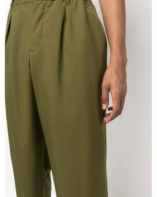 Marni Green Cropped Elasticated Trousers for men
