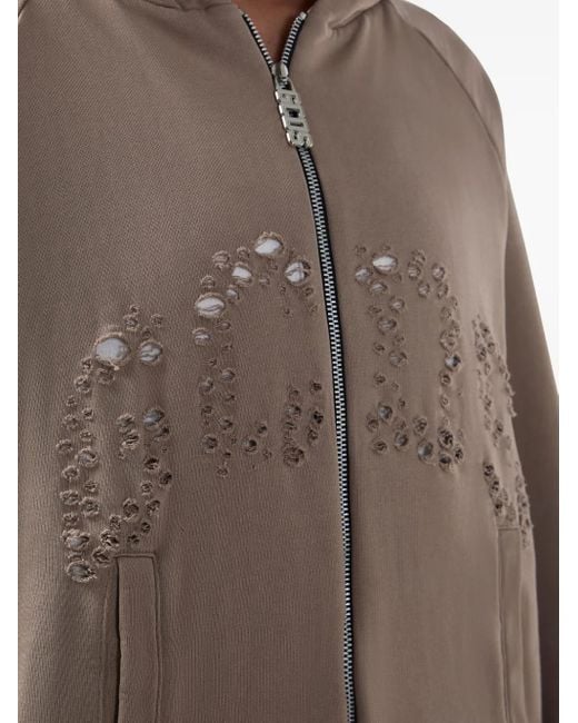 Pull Zippé À Effet Usé Gcds en coloris Brown