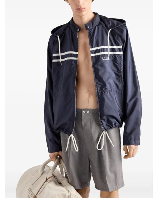 Prada Blue Re-Nylon Adaptable Oversized Jacket for men