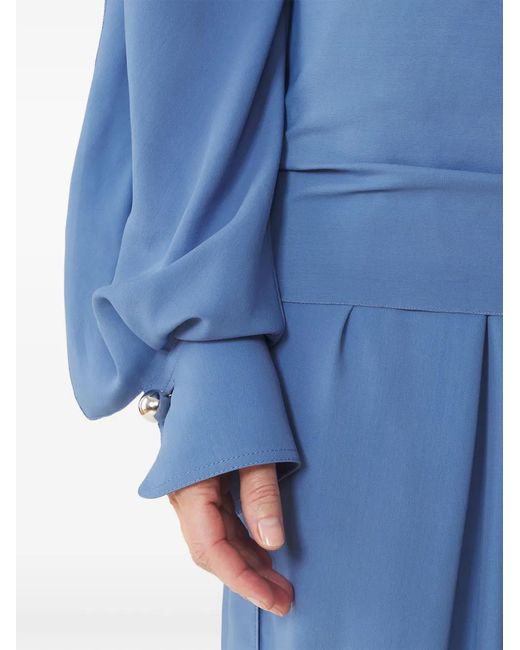 Lanvin Blue Long Sleeves Top With Ruffles