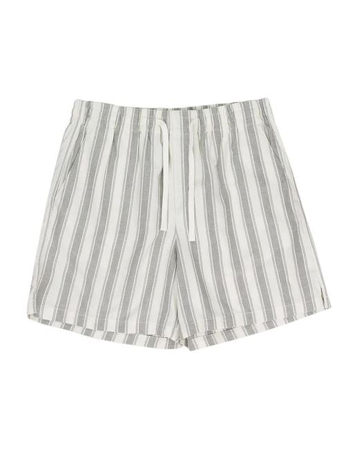 Aimé Leon Dore White Striped-Pattern Drawstring Shorts for men
