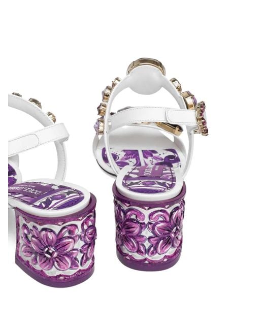 Dolce & Gabbana Pink 60Mm Keira Leather Sandals