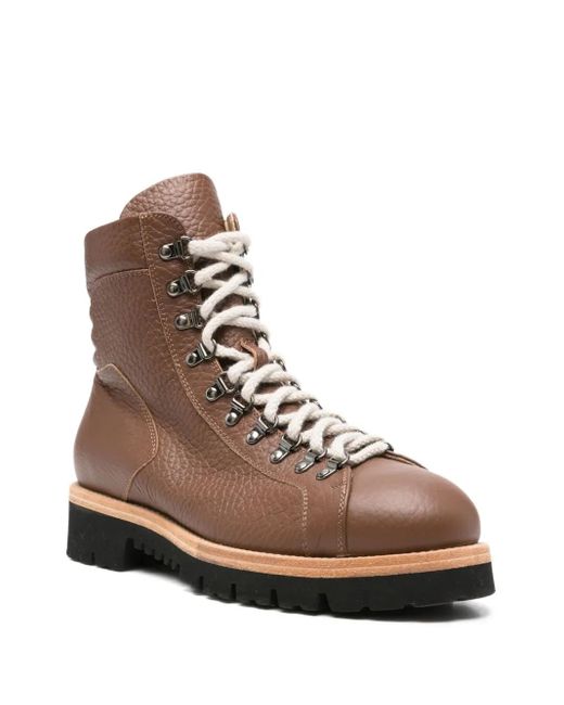 Eleventy Brown Leather Boots for men