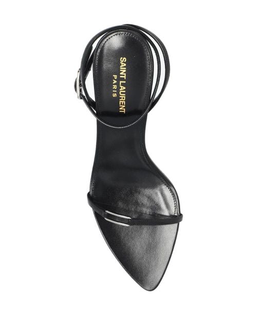 Saint Laurent Black Kitty 75mm Leather Sandals