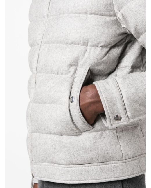 Eleventy Gray Hooded Zip-up Padded Jacket for men