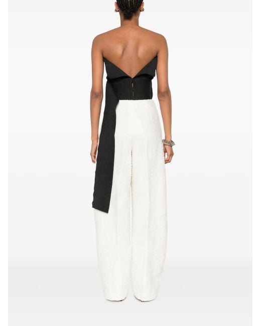 Alberta Ferretti Black Embellished Wool Top