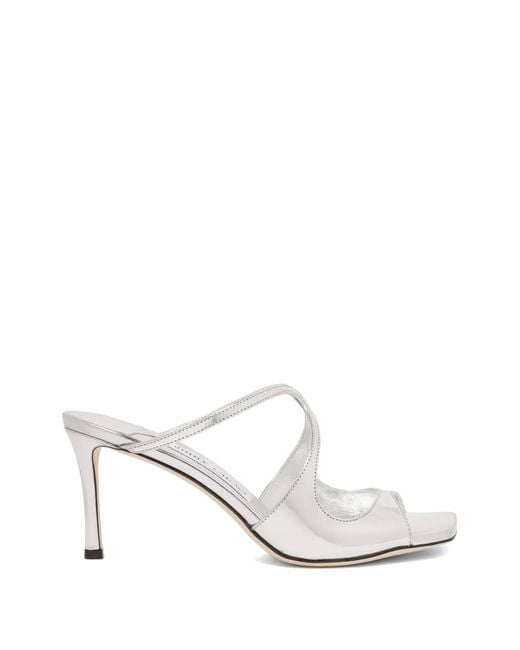 Jimmy Choo White Strappy Design Mules