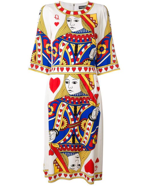 Dolce & Gabbana Multicolor Queen Of Hearts Dress