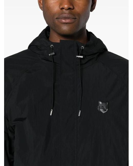 Maison Kitsuné Black Bold Fox Head Windbreaker for men