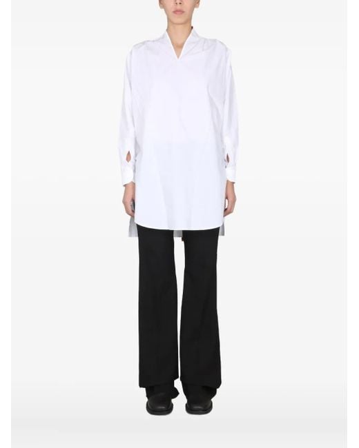 Raf Simons White Buttoned Long-Sleeved Blouse