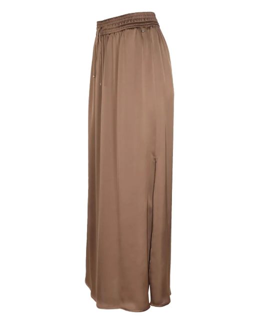 Herno Brown Skirt Made Of Satin