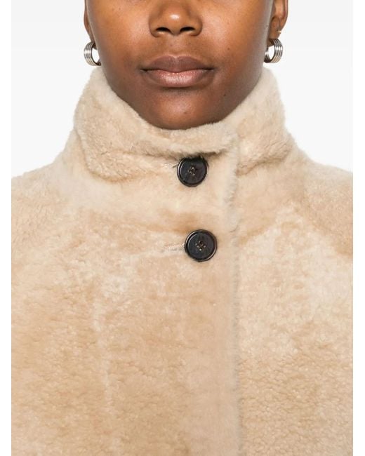 Arma Natural High-Neck Buttoned Jacket